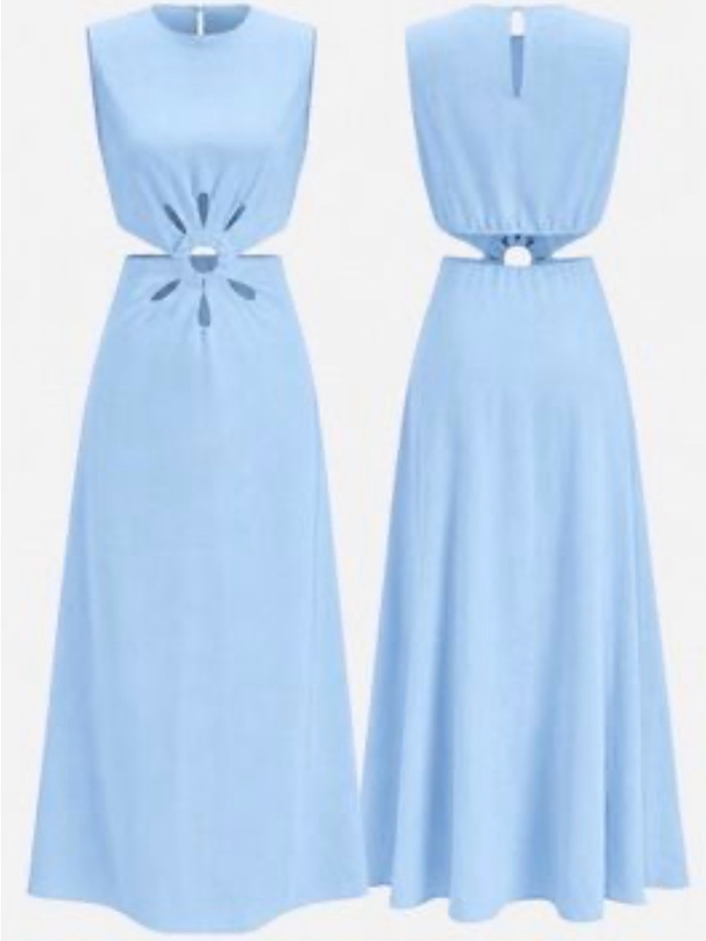 Commense Light Blue Cutout Maxi Dress